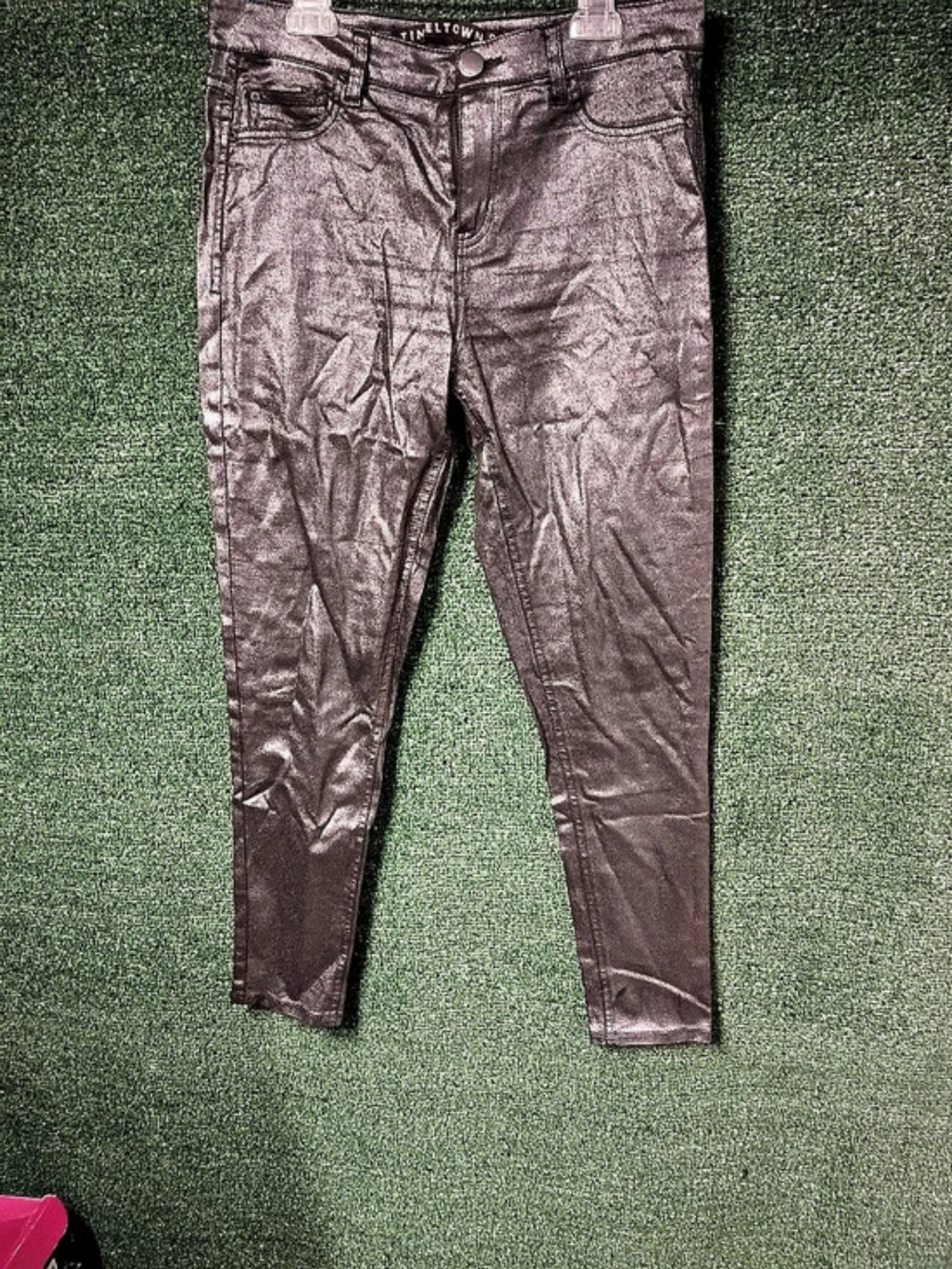 Tinletown Skinny Coated Pants Black Waist 9